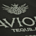 Avion Tequila on sample fabric