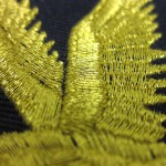 Eagle metallic thread on patch close-up