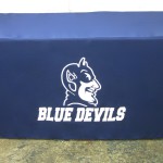 Blue Devils trade show table cloth