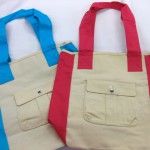 Canvas Bags, $3 each plus screen print. Lined with pockets.